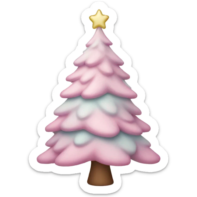 pastel pink christmas tree sticker
