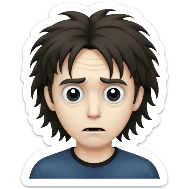 A realistic portrait of a man in horror, waist-length sticker