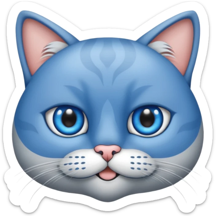 Un gato atigrado gris ojos azules ralla entre los ojos en forma de M y dos rallas en el exterior de los ojos sticker