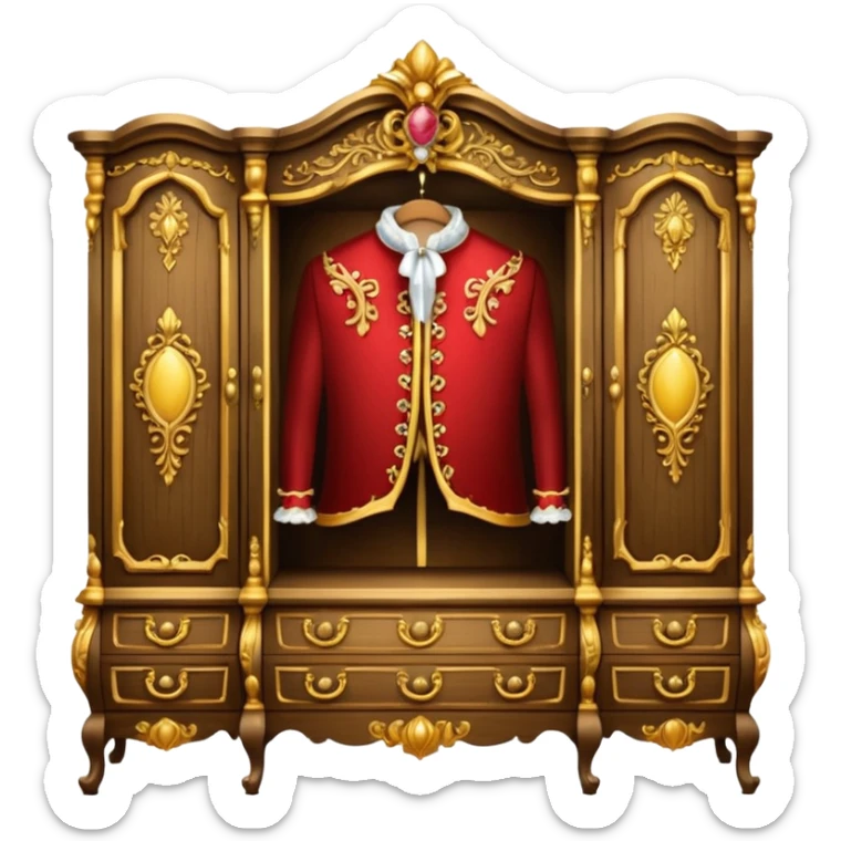 the lady who was turned into a wardrobe by magic, a character from the fairy tale Beauty and the Beast sticker