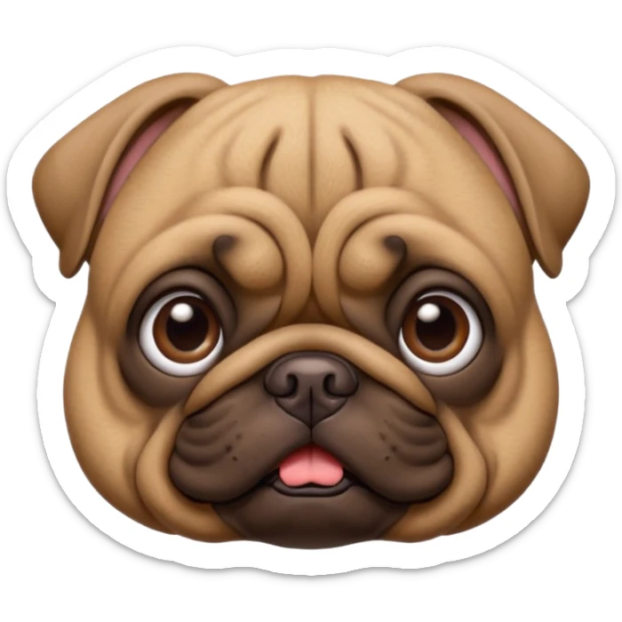 Brown (pug crossed with french bulldog) dog I'd like a 3D emoji sticker