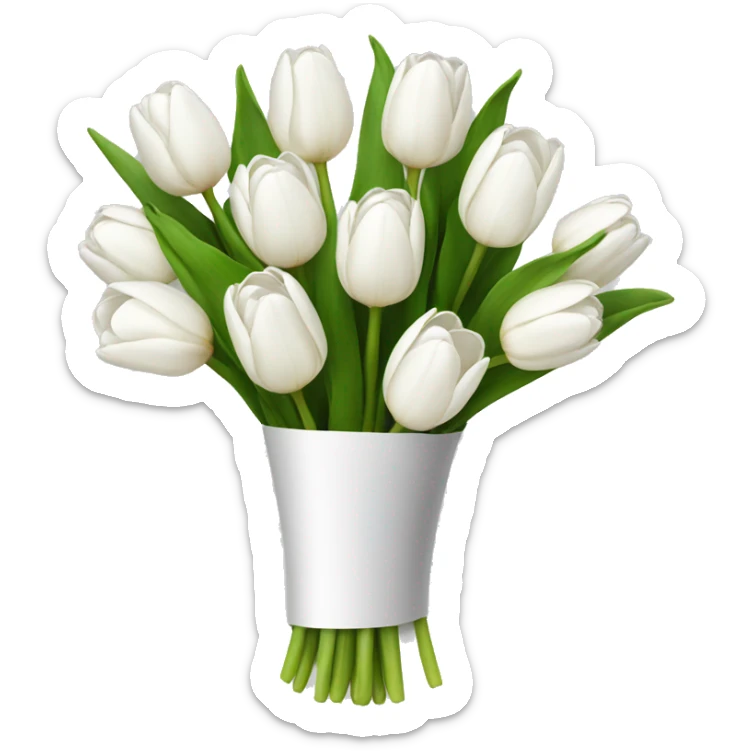 white tulip bouquet  sticker