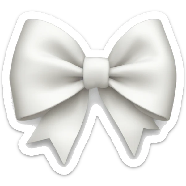 White bow on white bow sticker