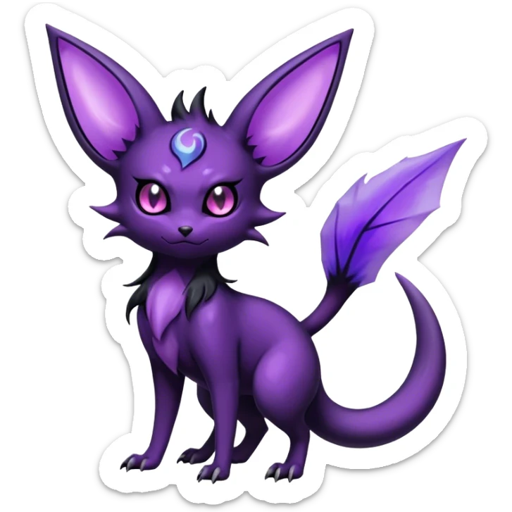 Shiny Dark Noibat-Espeon-Haunter-Umbreon-Nidorino-fusion-hybrid full body sticker