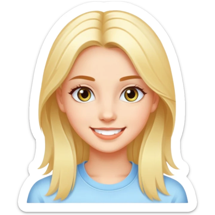 girl with clear skin, bright eyes, healthy hair, confident smile, Y2K fashion elements sticker