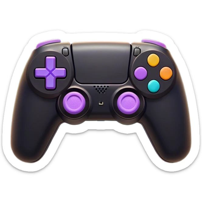 Clash of Clans aesthetic: Cinematic Playful PlayStation 5 Console Portrait Emoji, rendered in a 3D vector-style similar to standard emojis with minimal shading and bold, simplified shapes. A compact, distinct form with signature details, softly glowing with a cutting-edge console technology charm. Simplified yet unmistakably iconic, highly detailed and consistent, glowing with a soft radiance and high shine. Stylized with a touch of technological advancement and a soft glowing outline, capturing the essence of a beloved gaming relic with a friendly, playful manner! sticker