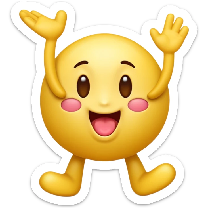 A playful yellow emoji character in official Apple iOS emoji style: smooth gradients, glossy lighting, rounded soft edges, simple facial features, high-resolution 3D-rendered look. The emoji is holding a raised leg and making a silly tongue-out expression. Transparent background. sticker