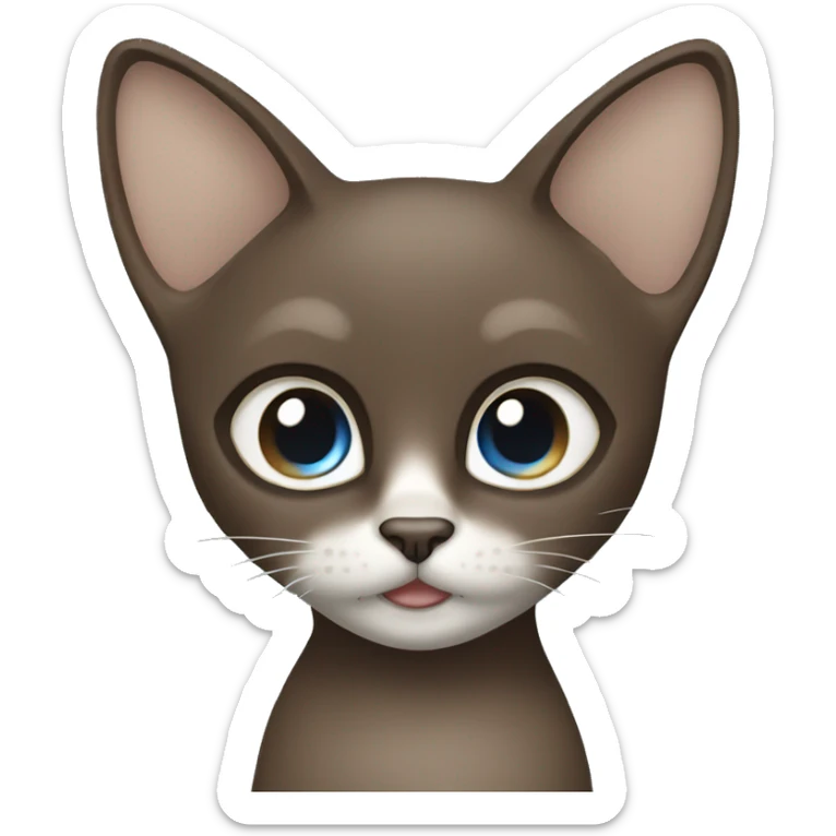 Dark Brown face - beige body and ears female thai cat with blue eyes  sticker