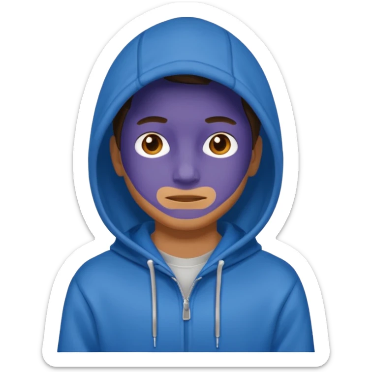 emoji of a person wearing a blue hoodie sticker