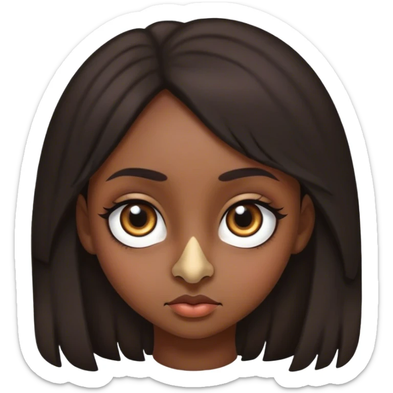 girl with a nose like an eagle with big eyes dark skin dark hair dark eyes sticker