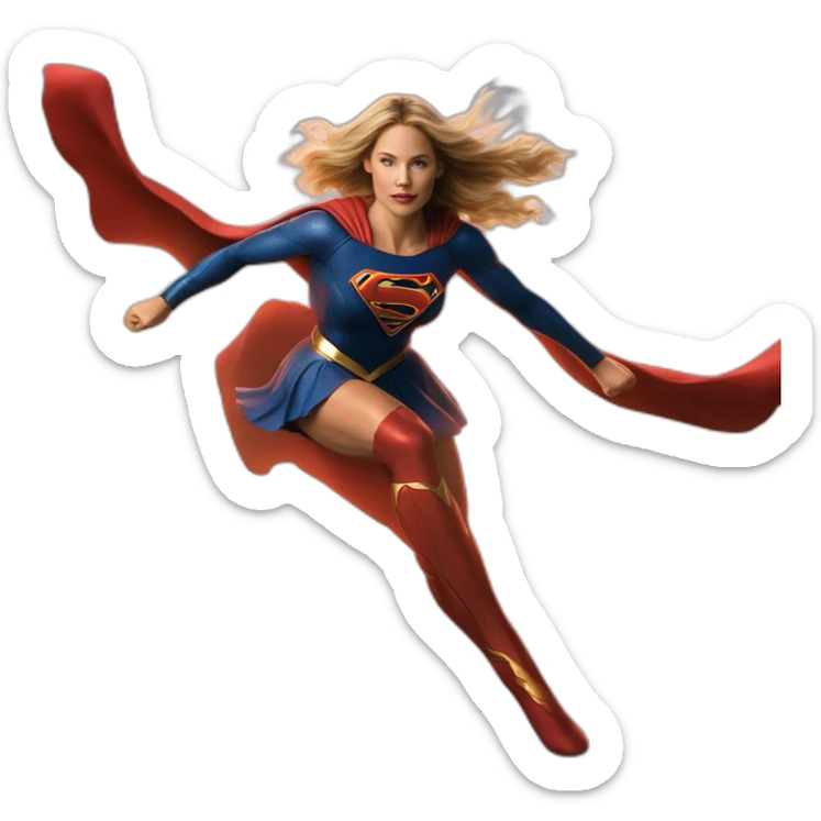 Sexy Supergirl levitation on air from the flash movie 2023 realistic sticker