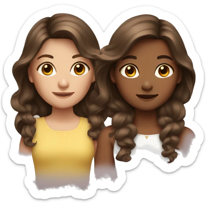 3 girls with brown hair sticker