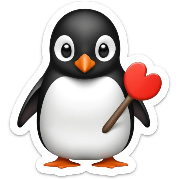 Un pinguino con una pajarita roja haciendo el gesto con la mano de cumplir una promesa sticker