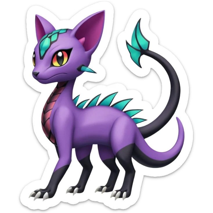 Meloetta-Purrloin-Salandit-Pokémon-Fakémon-fusion-hybrid-creature sticker