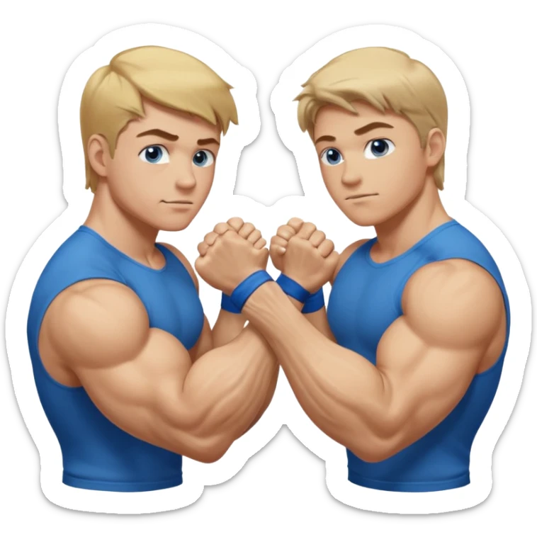 DIRTY BLONDE HAIR BLUE EYES BIG BICEPS FOR ARM WRESTLING YOUNG MAN sticker