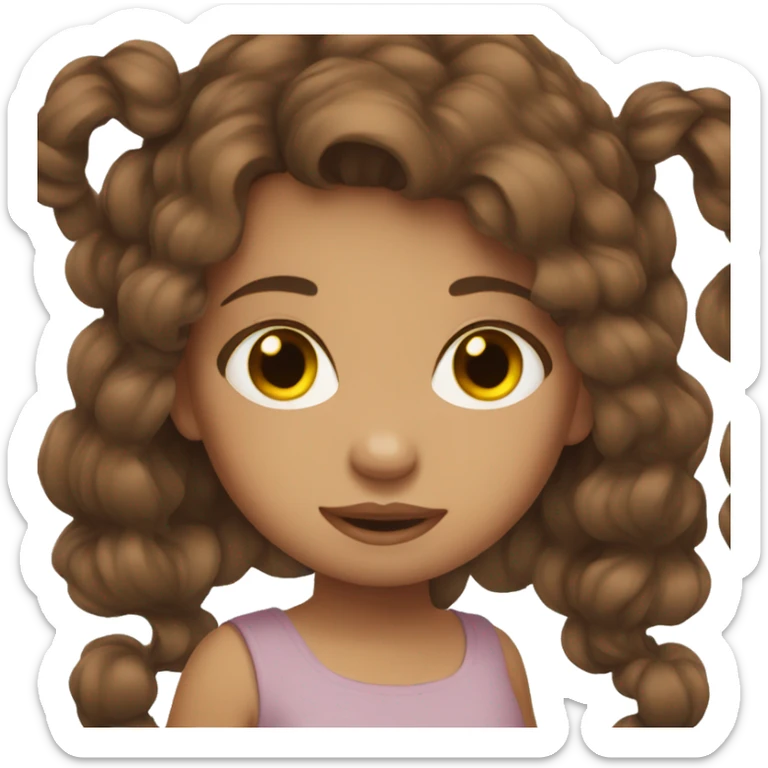 Brown hair Girl with brown hair baby sticker