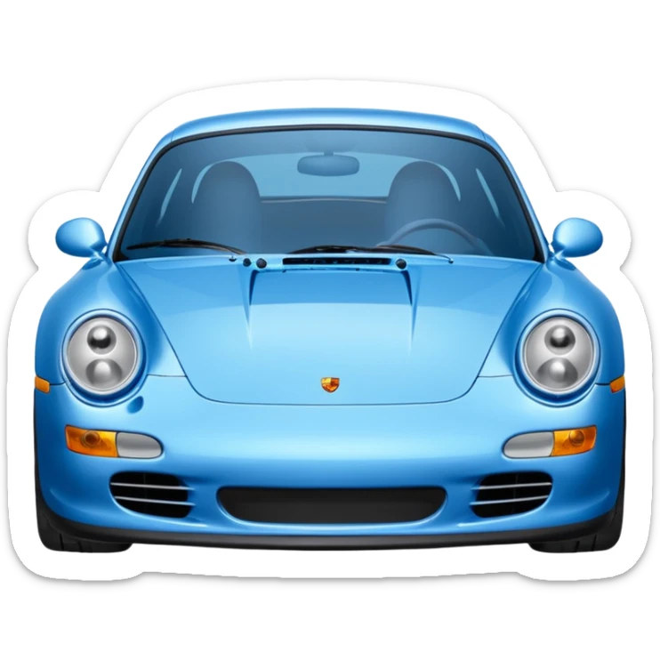 2004 blue porsche carrera with eyes on windshield cars movie sticker