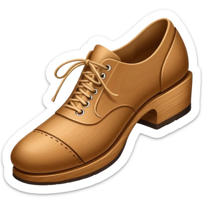 Un zapato de madera estilo Polonia . El zapato está tallado a mano. Pero de madera   sticker