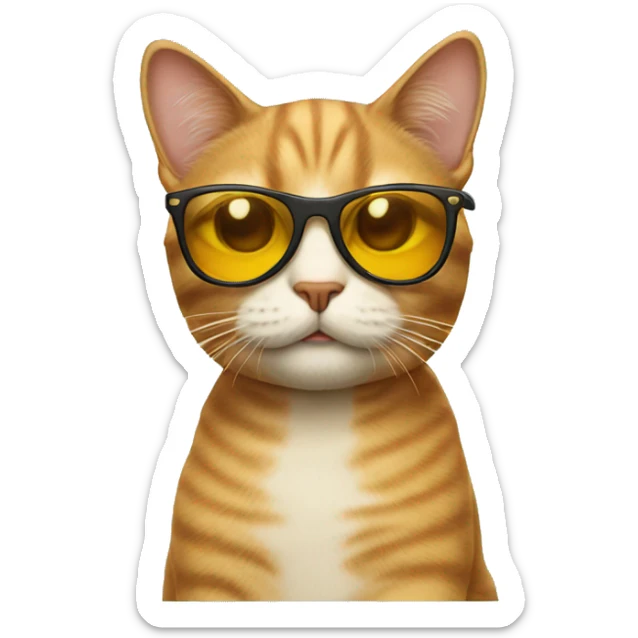 Cat with sunglasses sticker