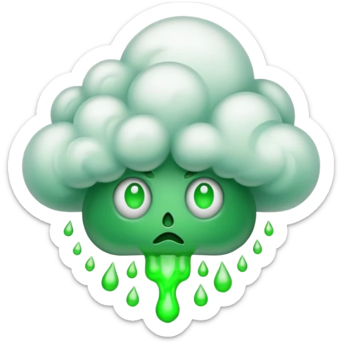 poisonous gas, isometric sticker