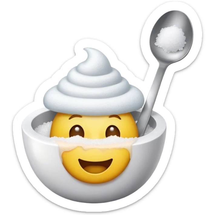 Happy emoji with a spoon full of salt and a lighter beneath the spoon sticker