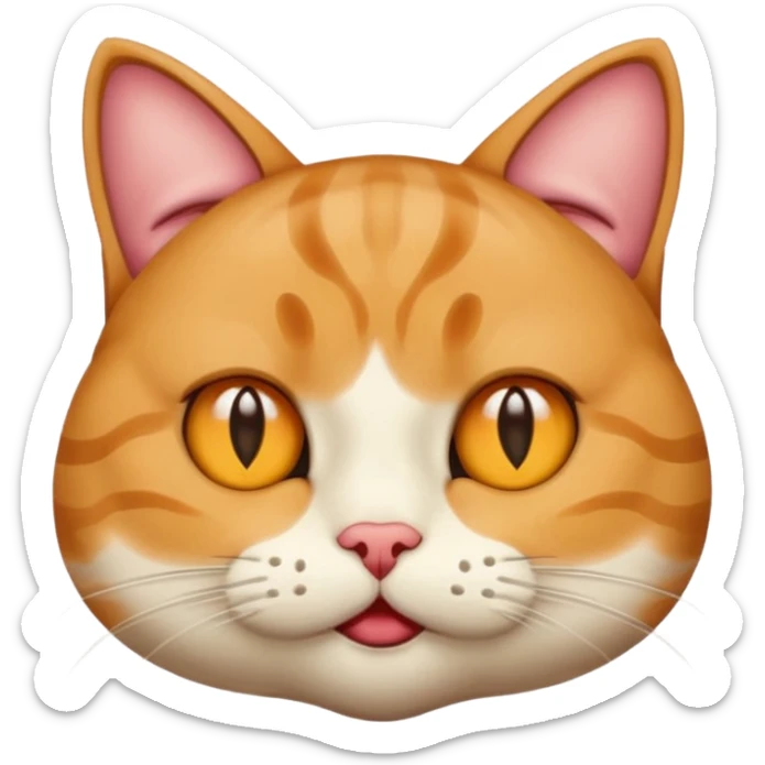 Very sus looking cat with spit coming out of their  mouth and dreaming eyes sticker