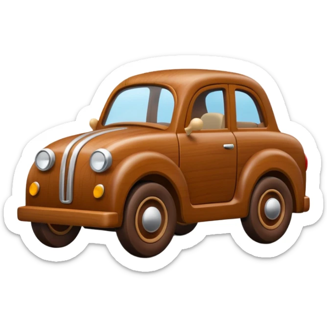 wood toy car no color only wood sticker