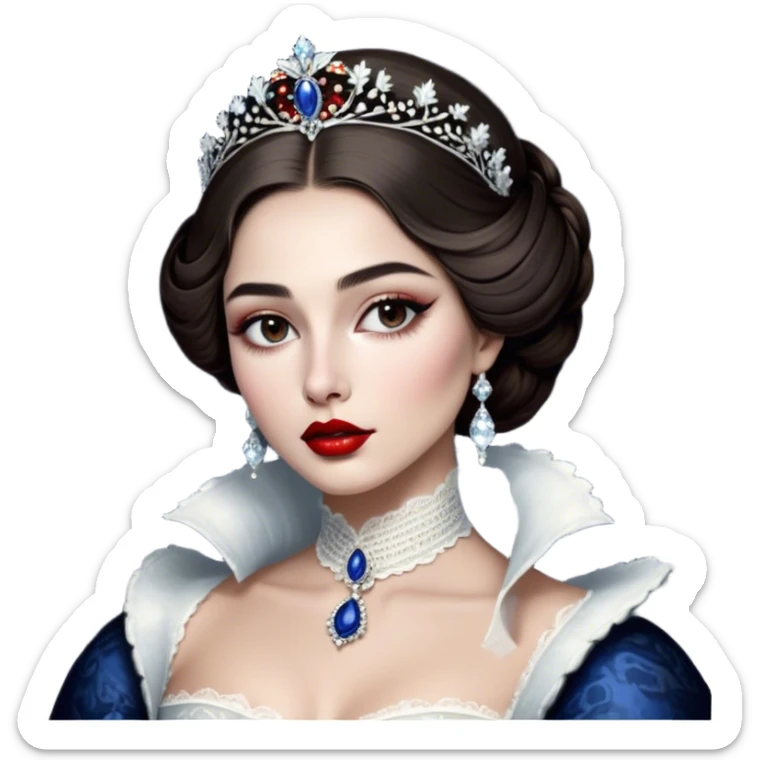 porcelain doll skin, fine details, olivia culpo as milady de winter, jinyoung shin art, refined nose, scarlet, dim light, by Maude Kaufman Eggemeyer, great digital art with details, by Scott Samuel Summers, ad image, ori and the blind, stunningly realistic, sticker