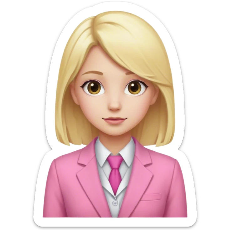 One girl with a pink suit and blonde hair sticker