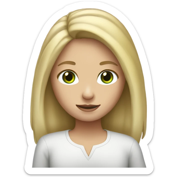 Apple ipad in girls (blond with brown roots and green eyes) hands  sticker