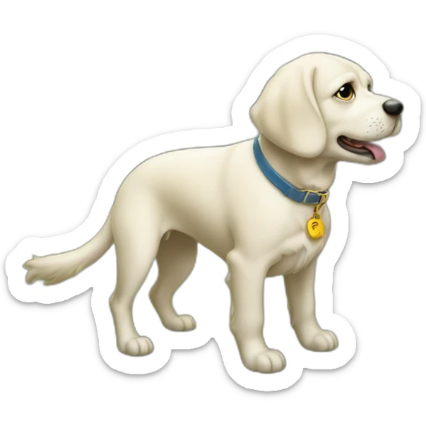 Dog pooping on the lawn of a very wealthy house  sticker