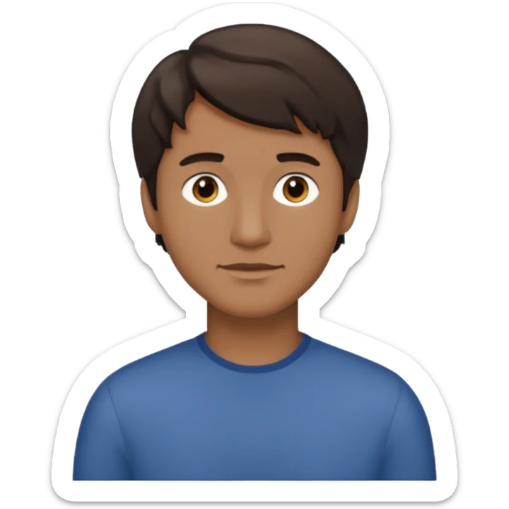 Un hombre con pelo chino y corto medio morenito u sticker