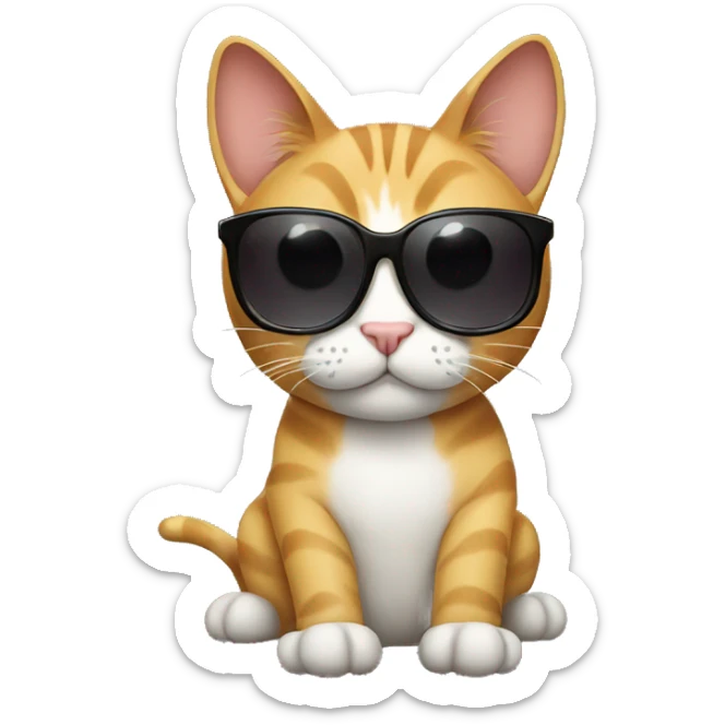 Cat with sunglasses sticker