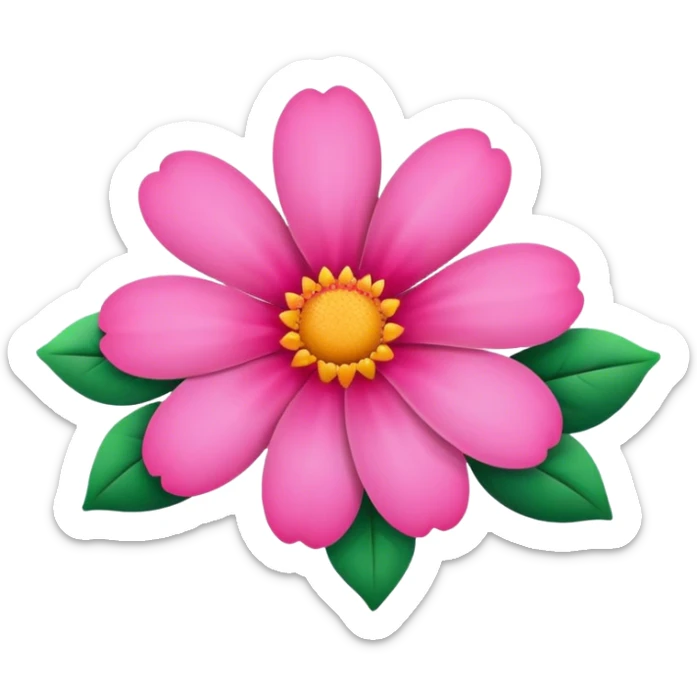 pink flower sticker