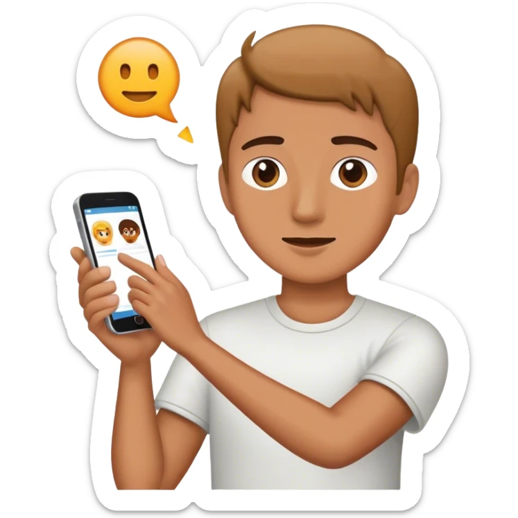 the back of a person looking at a phone to reach out to friends sticker