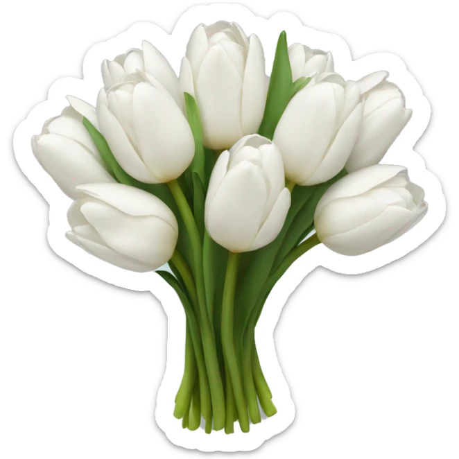 white tulip bouquet sticker
