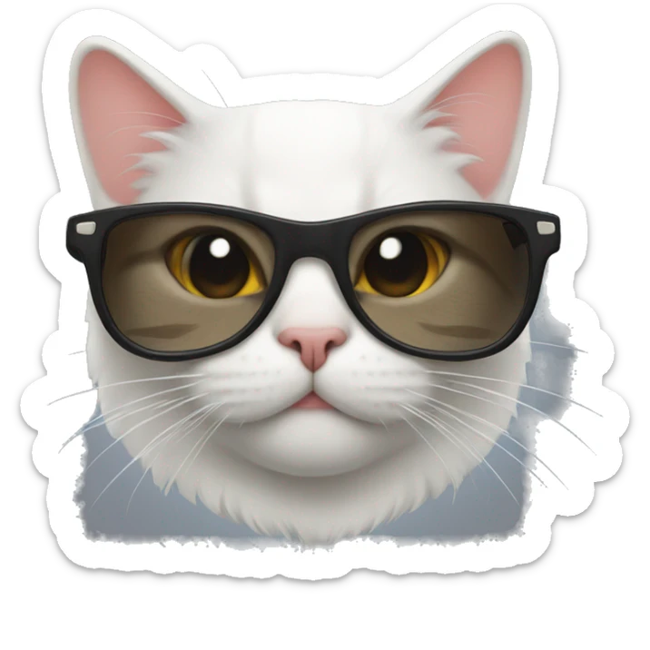 Cat with sunglasses sticker