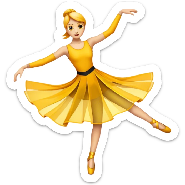Humanless emoji for Contemporary Dance: bright modern clothing, abstract shapes, movement lines, and stage lighting with spotlights. The icon should convey the expressive and dynamic nature of contemporary dance, focusing on style and energy. Transparent background. sticker