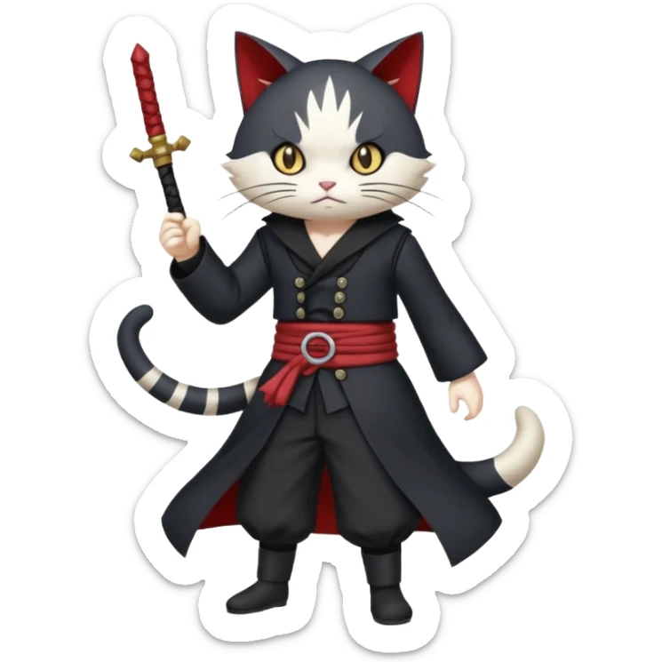 Dark Kunikuzushi-Kabukimono-Scarameow-Scaramouche-Wanderer character (full body) sticker
