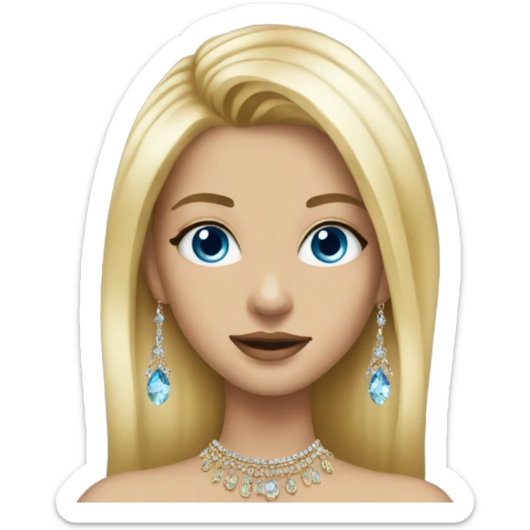 blonde girl portrait with jewelry make sure I have blue eyes  sticker