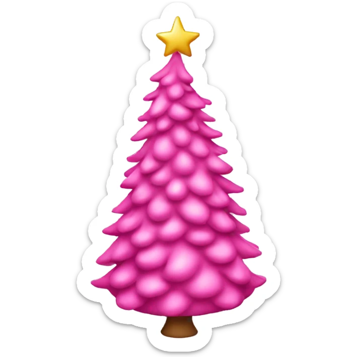 pink Christmas tree sticker