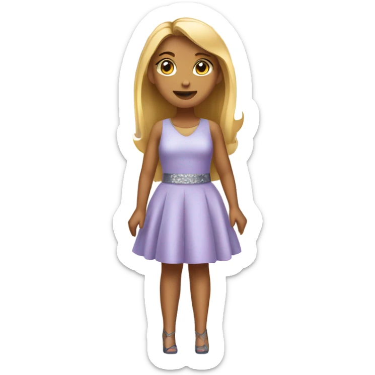 A girl in a very beautiful and very short dress and very high heels  sticker