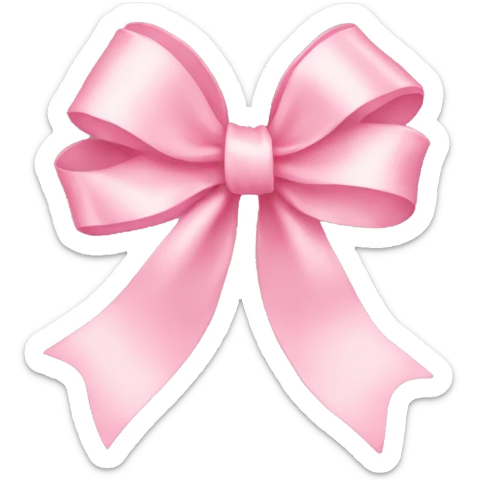 light pink ribbon bow sticker