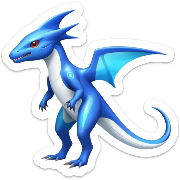 Shiny Glossy Oily Futuristic Latios-Gabite-Amaura-Salandit-Helioptile-fusion (full body) sticker