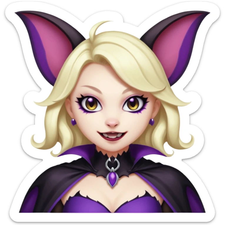 Black batty vampiric scary sexy handsome beautiful pretty Liepard-Noibat-Delcatty-Pokémon-fusion sticker