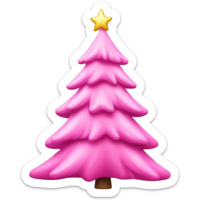 Pink Christmas tree sticker