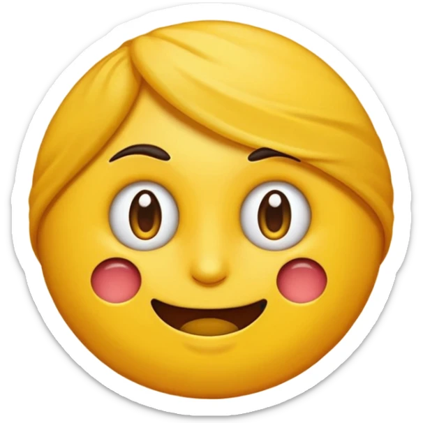 Emoji amarillo mordiéndose la uña (😊+💅)no se esta mordiendo la uña sticker