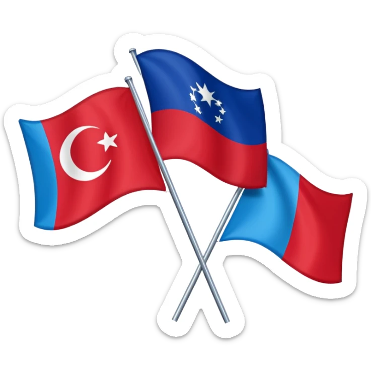 Doğu Türkistan Bayrağı+Türk Bayrağı+Azerbaycan Bayrağı sticker