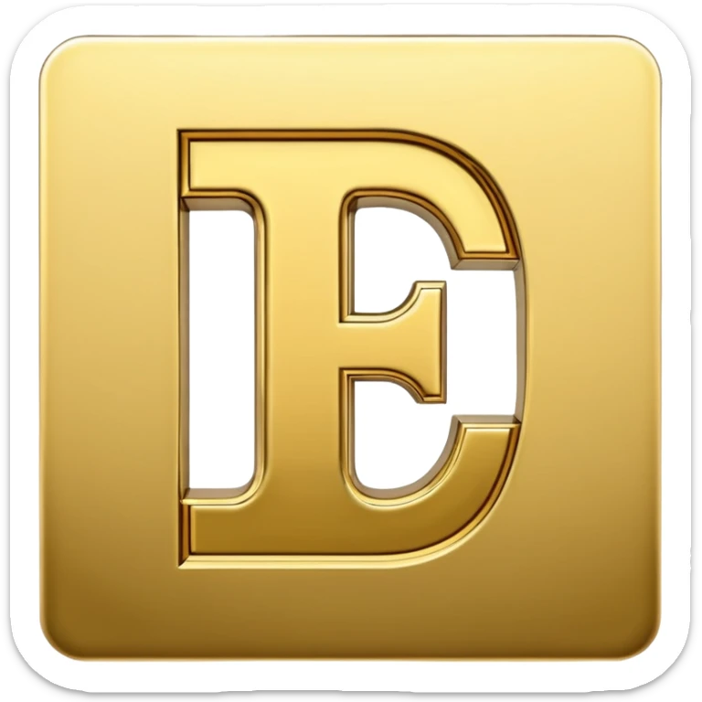 Currency crypto money symbol for the money "Fcoins" letter F in gold sticker