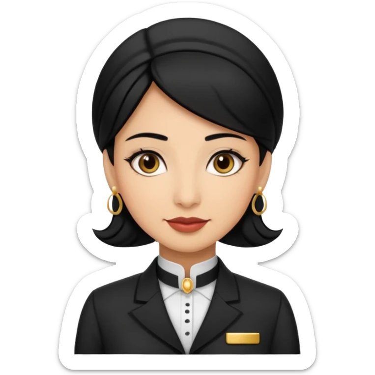 Lady hotel butler with green uniform black hair and just a lite bit brown skin and Arabic face with our hat please remove the green hat sticker